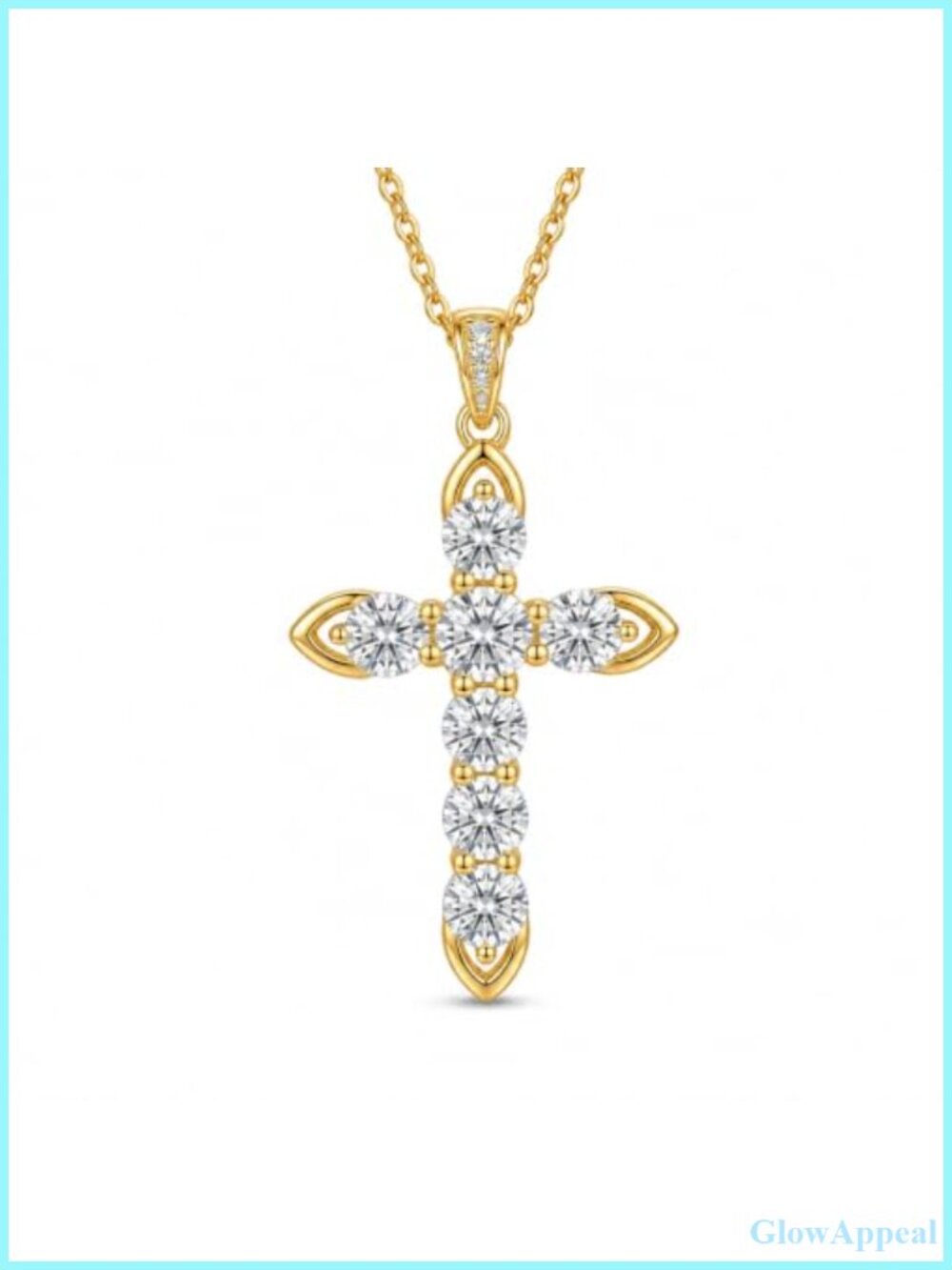 18k Gold Plated Cross Necklace CZ Christian Faith Jewelry Gift for Women